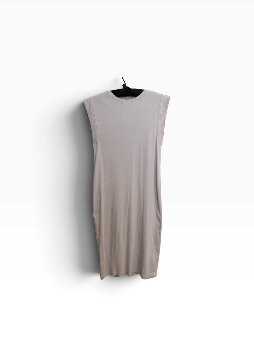 Zara Sleeveless Midi Dress in Light Gray-Beige